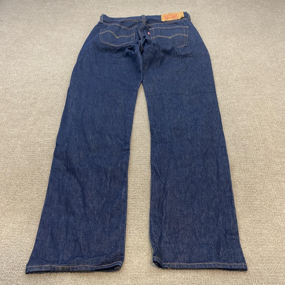 Levis 501 Jeans Blue Raw Denim Straight Leg Button Fly Mens 33x36 Dark Wash 90s